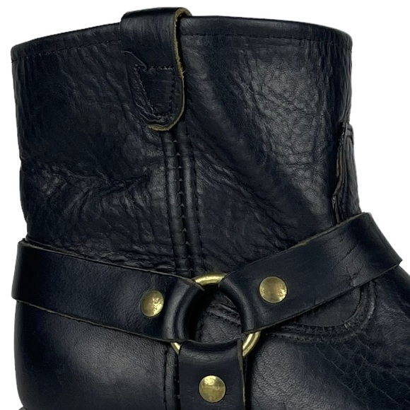 DOUBLE H BOOT CO. LADIES HARNESS 5026 ALMOND TOE SHORT LEATHER MOTORCYCLE BOOTS - Picture 10 of 14